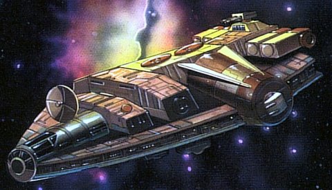 · "Barloz-class"· Artist: Christina Wald· Source: "STAR WARS - Stock ships " color card· Publisher: West End Games®