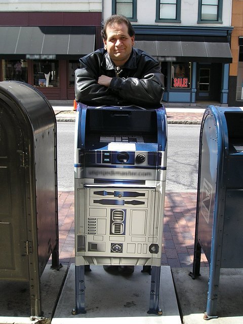 Frank V Bonura at the Market Street mailboxes near the corner of Third Street in downtown Harrisburg Pennsylvania.