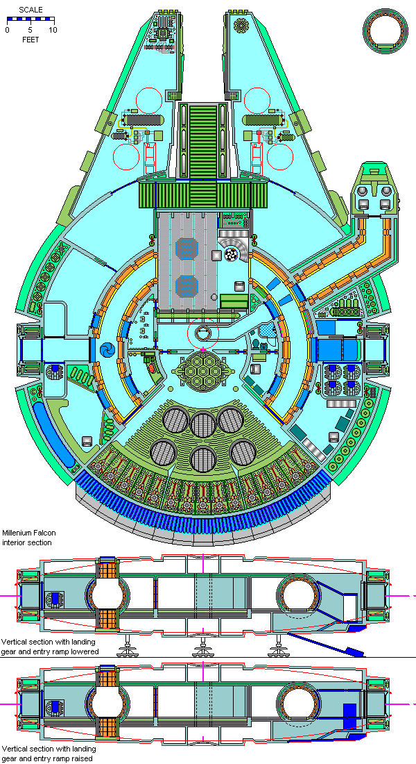 · Millennium Falcon Deckplan drawn by: Frank V Bonura