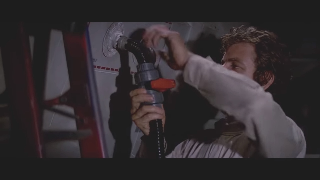 Fighter being refueled prior to the Battle of Yavin, Source: Star Wars (A New Hope) 1977